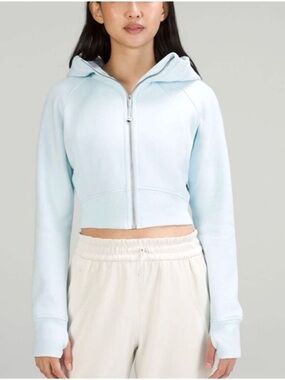 Lululemon Scuba Full-Zip Cropped Hoodie - Powder Blue size 4